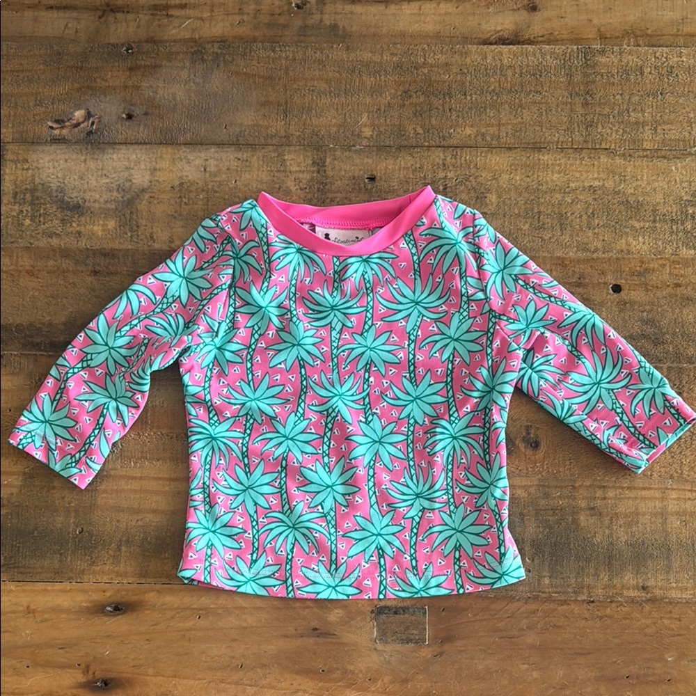 Floatimini Pink and Green Rashguard Swim Shirt